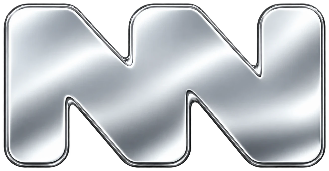 Chrome badge logo on racing green car paint