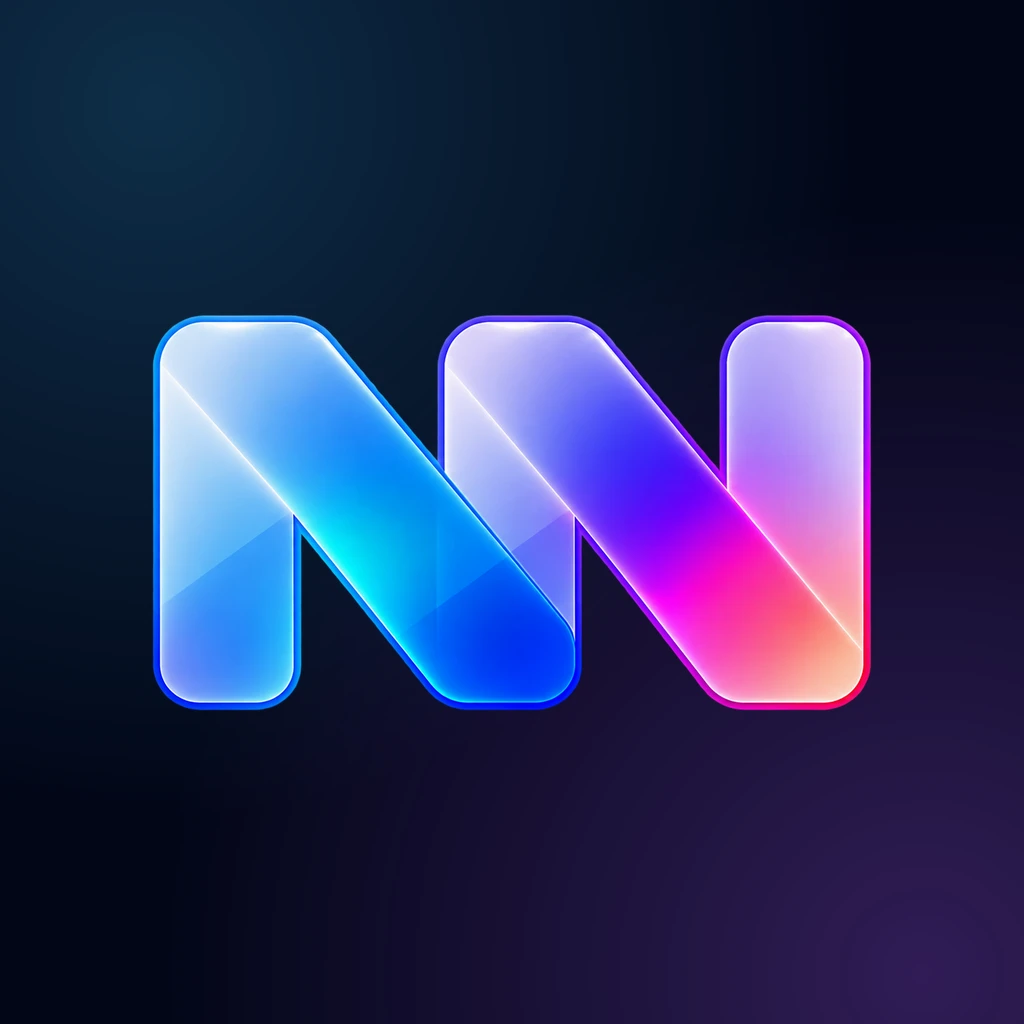 Dark square icon with the glass logo