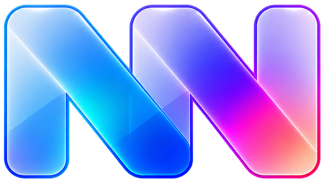 The N.N logo, in glass