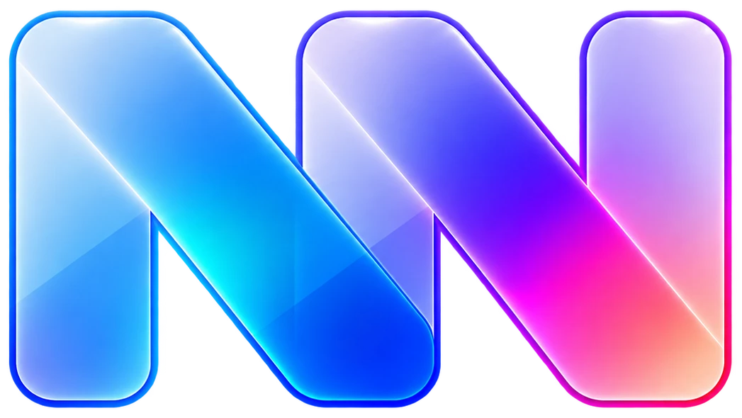 Glass logo on a dark background