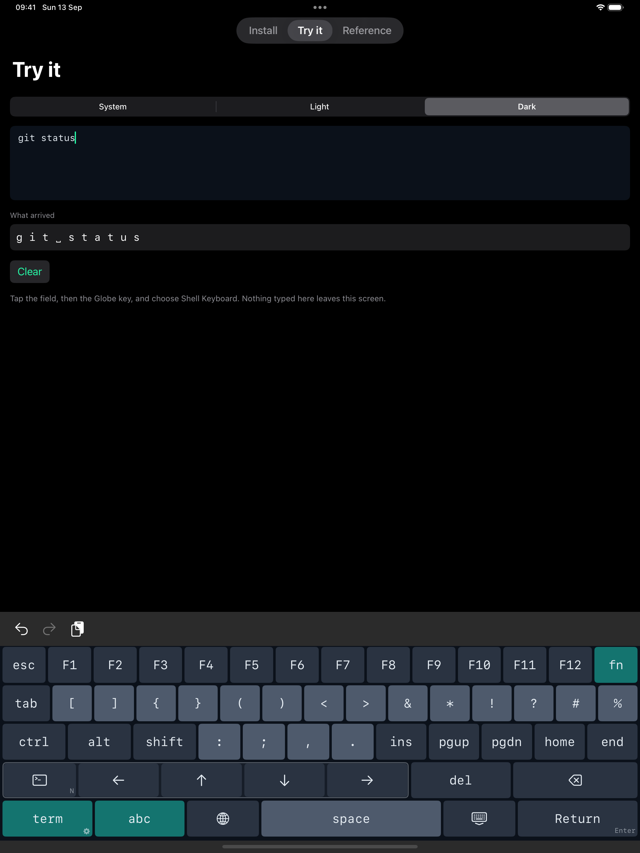 The fn layer, where the top row has become F1 through F12 while every other row stays exactly where it was.
